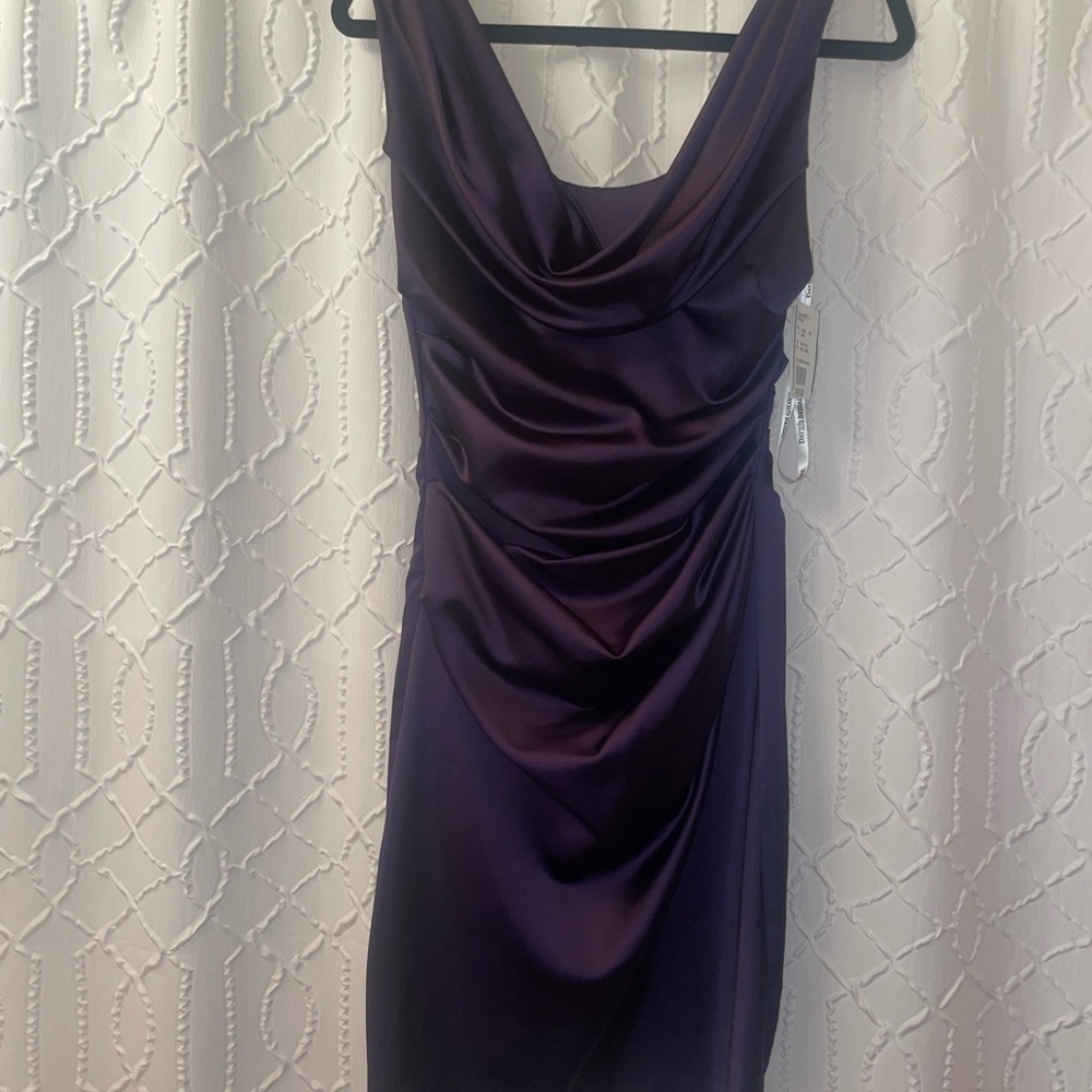 Elegant Purple Draped Dress